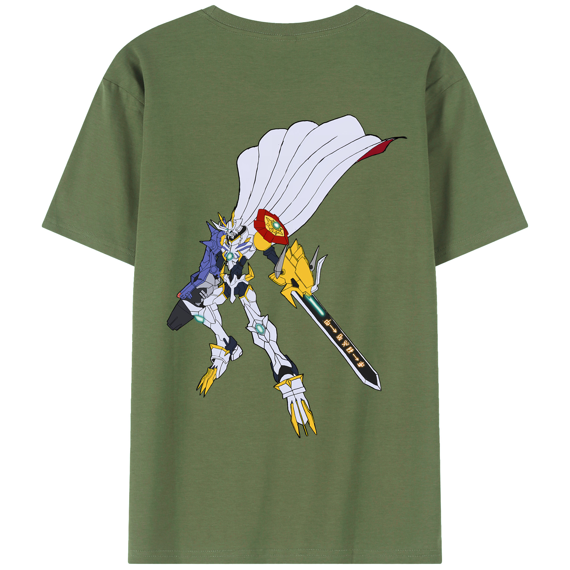 （画像用） Digimon デジタルモンスター/デジモン 綿100％ メンズ半袖Tシャツ（バックプリント） 通気性